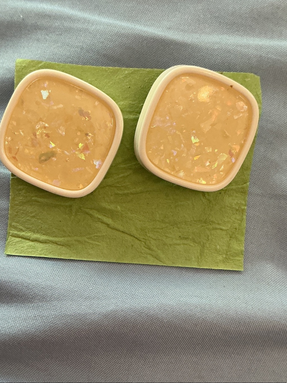 Vintage Iridescent Resin Square Earrings